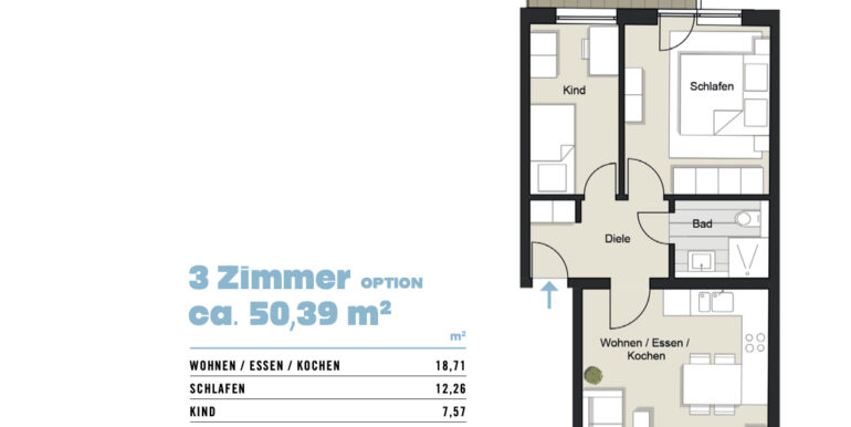 Drei-Zimmer-Variante